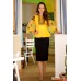 Embroidered blouse "Black&Yellow" 